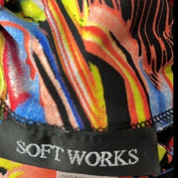 Soft Works Montreal Maxi Skirt Women’s Large Abstract  Artsy Print Stretch NWT - Picture 3 of 7